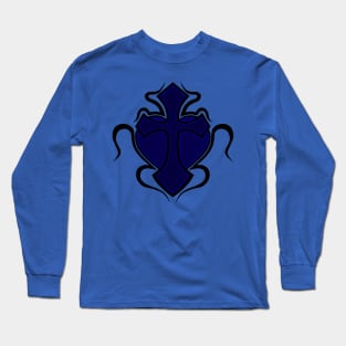 Cross & Heart - Blue Long Sleeve T-Shirt